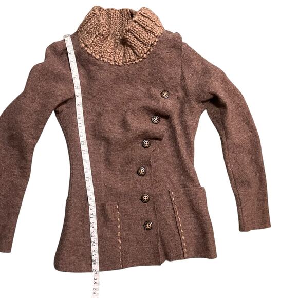 Anthro Gro Abrahamsson Arslan Asymmetric Wool Sweater Jacket-M - Picture 12 of 14